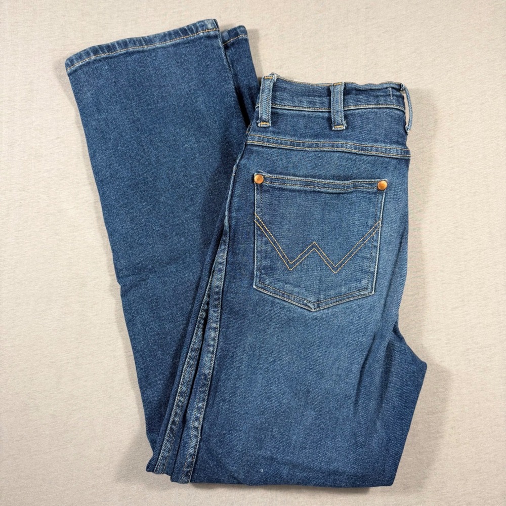 Wrangler Heritage Fit High Rise Straight Leg Jeans Blue WCHRHRV Size 26